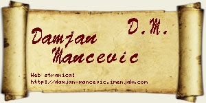 Damjan Mančević vizit kartica
